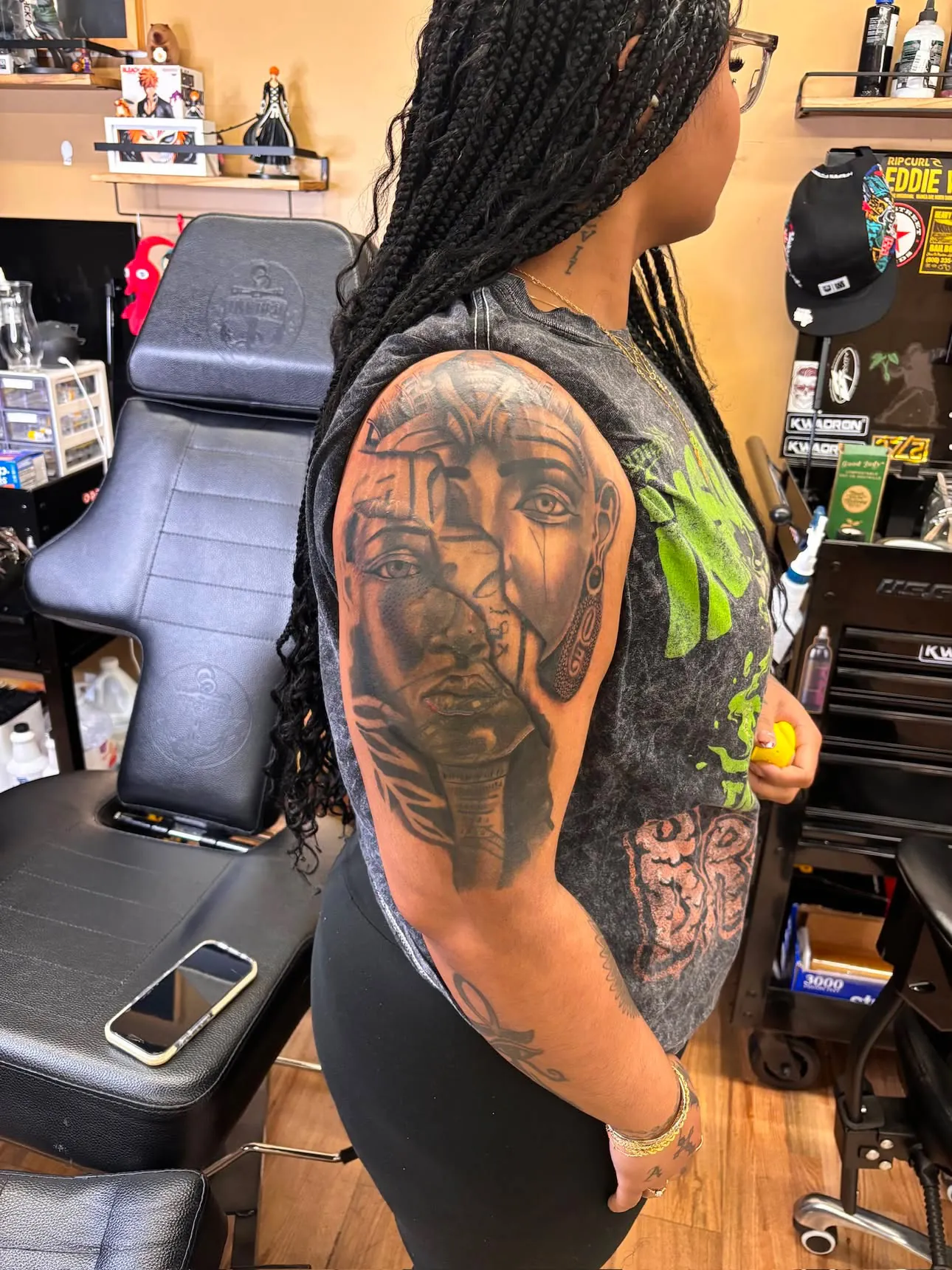 Pharaoh's sleeve tattoo by Cam