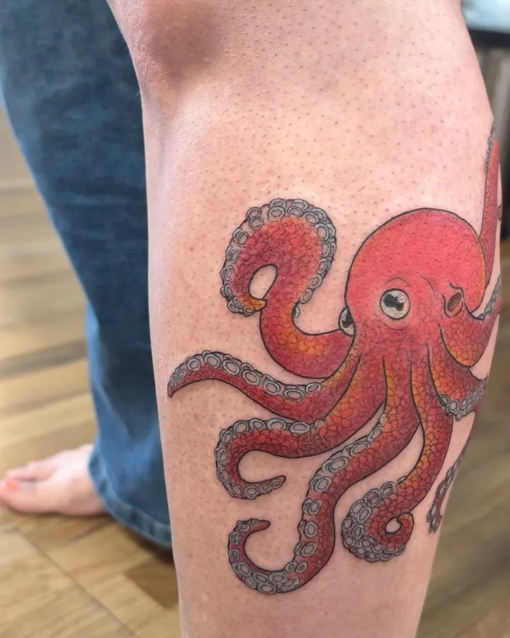 Colour octopus tattoo by Lil Angel