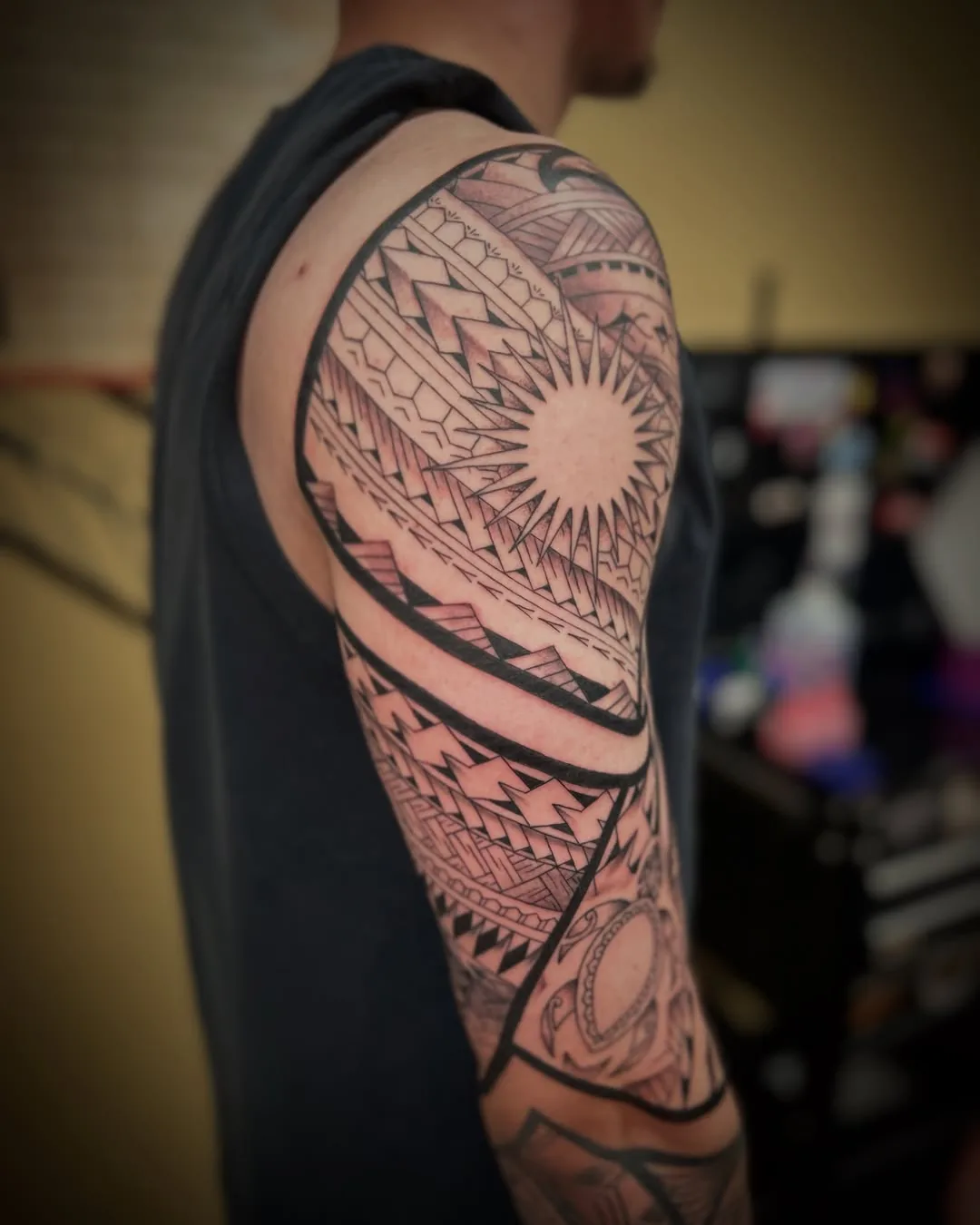 Tribal sleeve tattoo by To'a